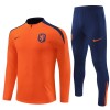 Nederland Trainings Sweatshirt Quarter-zip 2024-25 Oranje - Kids